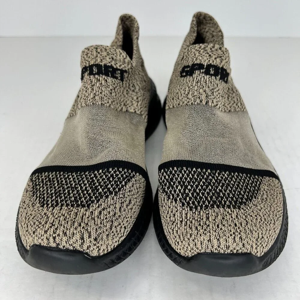 Sports Mens Brown Breathable Knit Low Top Casual Slip-On Size 42 Running Shoes